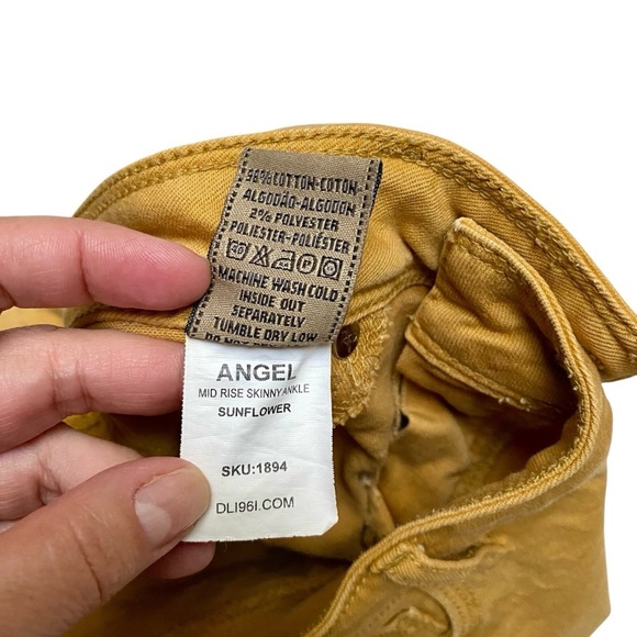 DL1961 Sunflower Yellow Midrise Skinny Ankle Jeans Size 28 - Picture 13 of 14